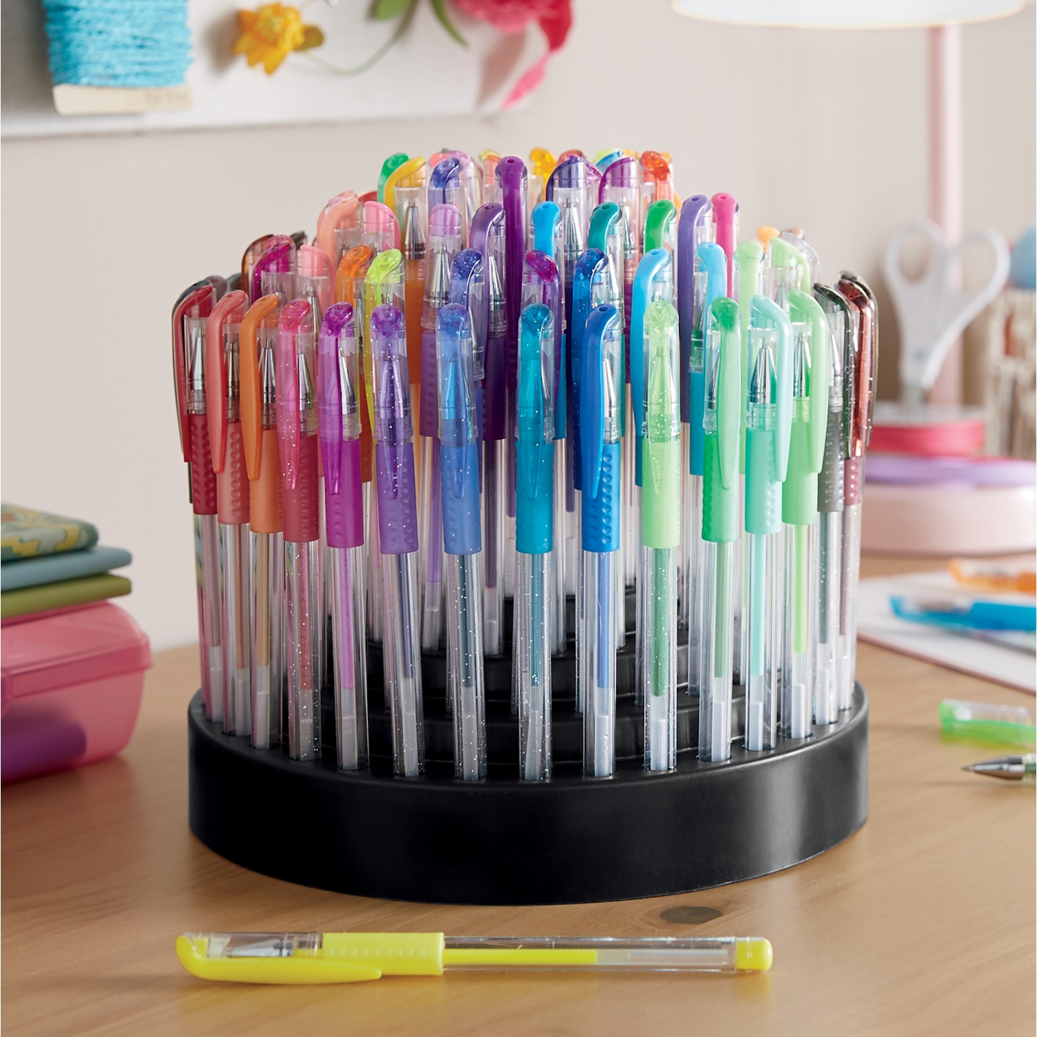100 Piece Gel Pen Set with Rotating Stand Montgomery Ward