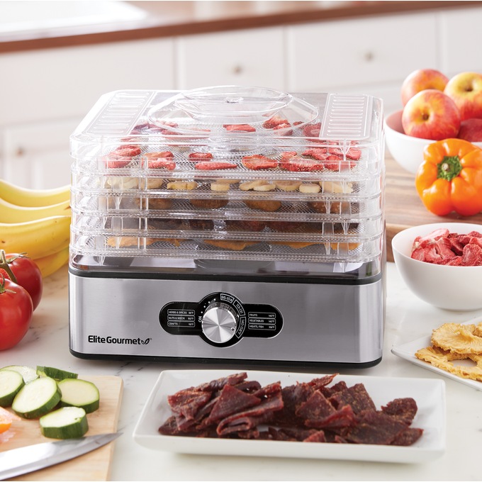 Elite Gourmet Food Dehydrator with Temperature Dial & 5 Trays