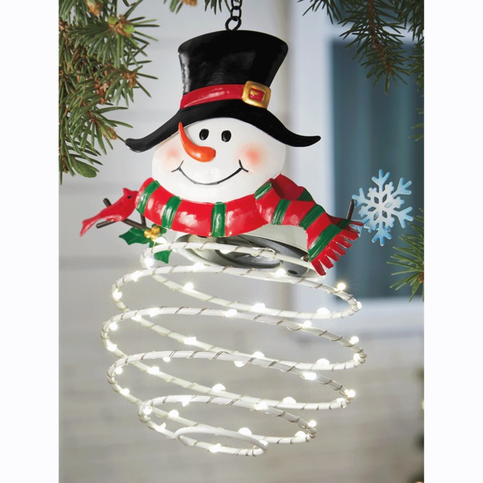 Solar Spiral Christmas Ornament White