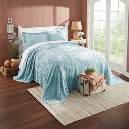 Daisy Chenille Bedspread and Sham, , large