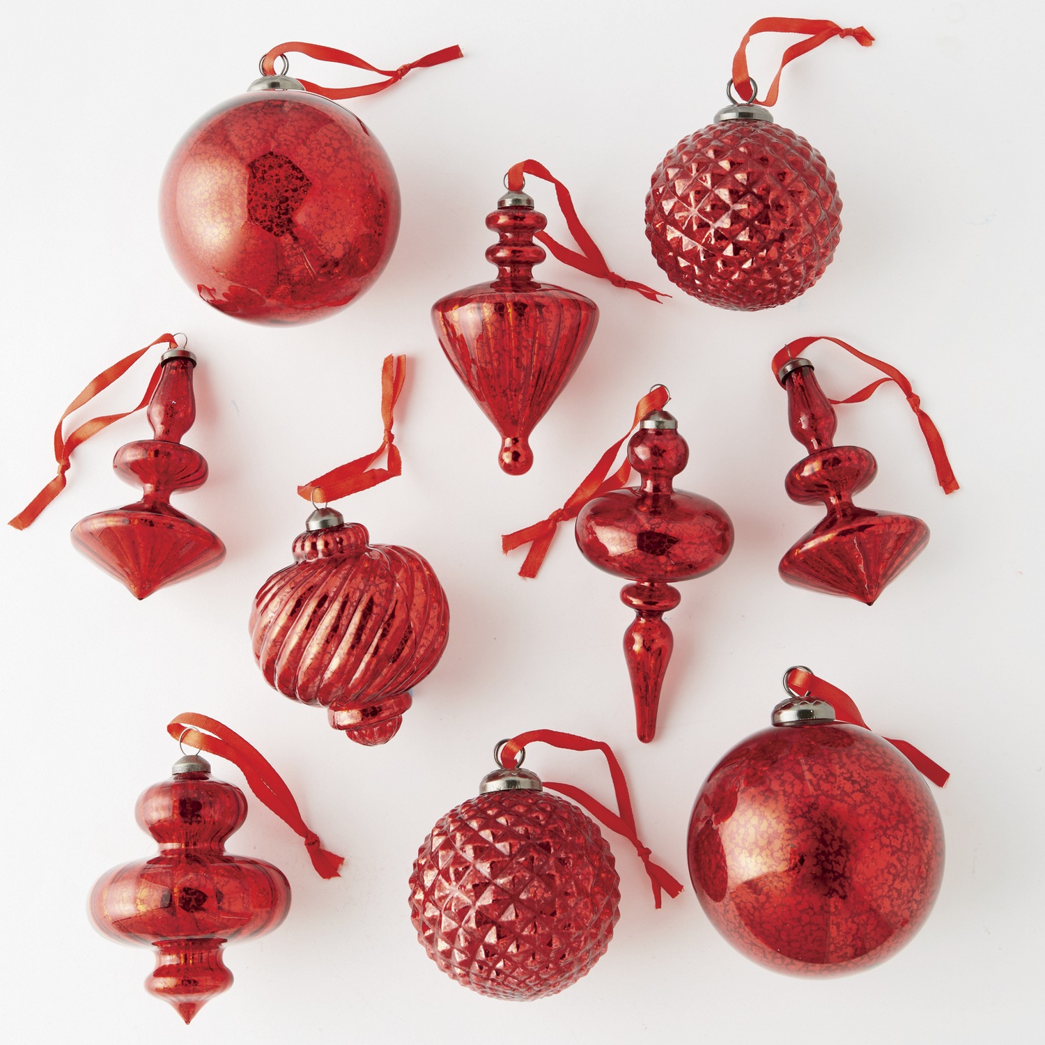 Set Of 10 Mercury Glass Ornaments Montgomery Ward Set Of 10 Mercury Glass Ornaments Large