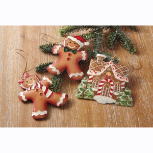 Set of 3 Gingerbread Ornaments, , large