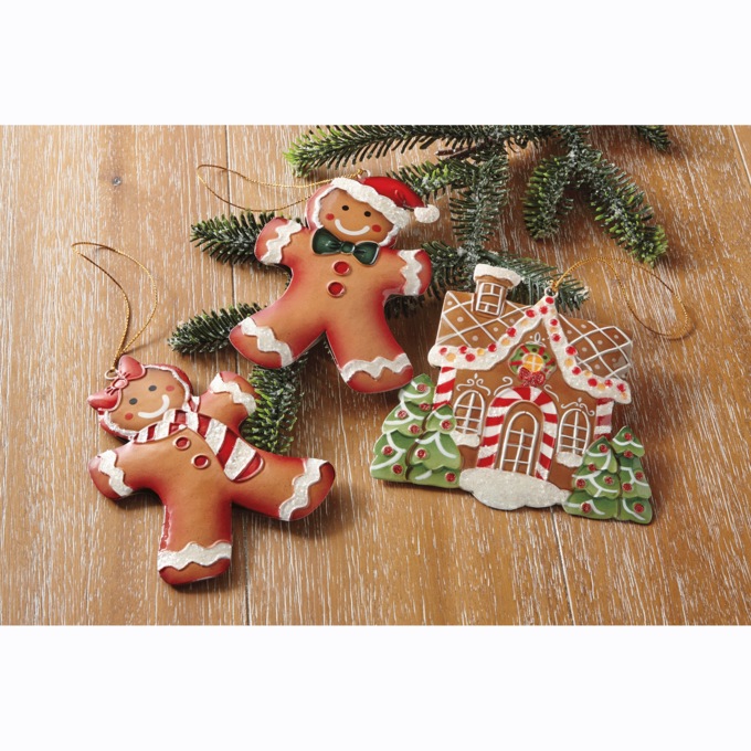 Set of 3 Gingerbread Ornaments, , large