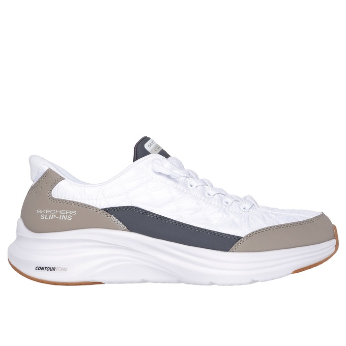 Skechers Men's Slip-Ins Vapor Foam Cozy Fit Sneaker, White Taupe, large