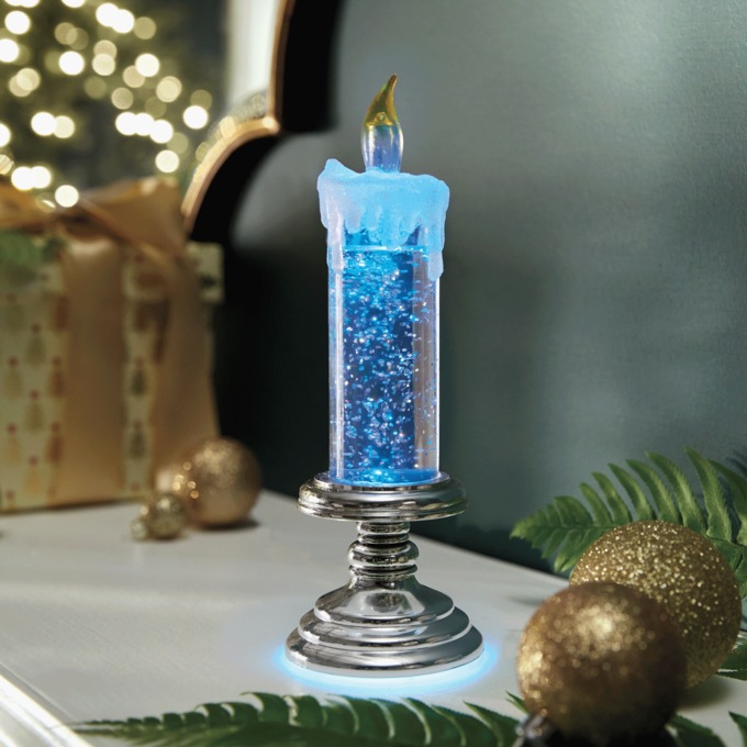 LED Color-Changing Glitter Candle, Multi, large