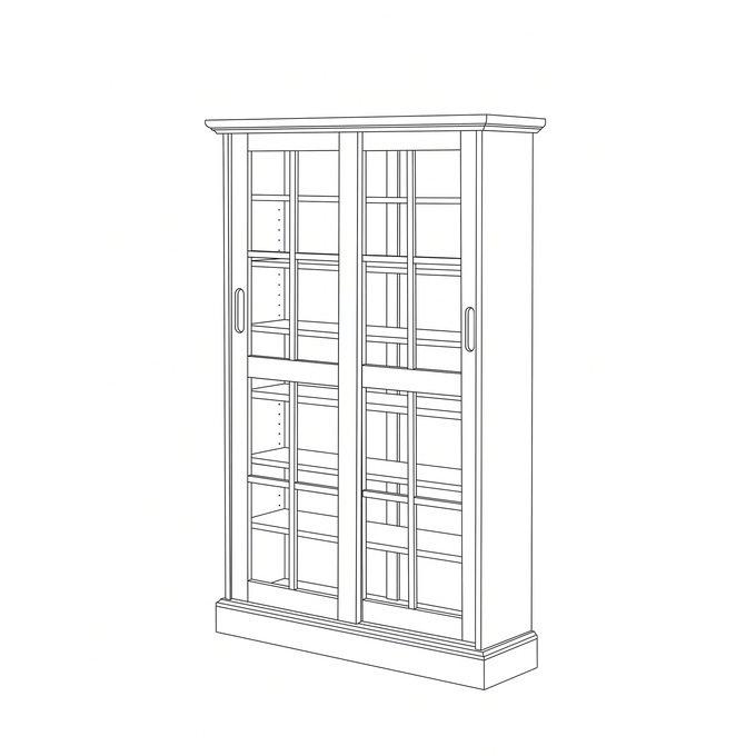 Merrick Sliding-Door Media Cabinet, White, large