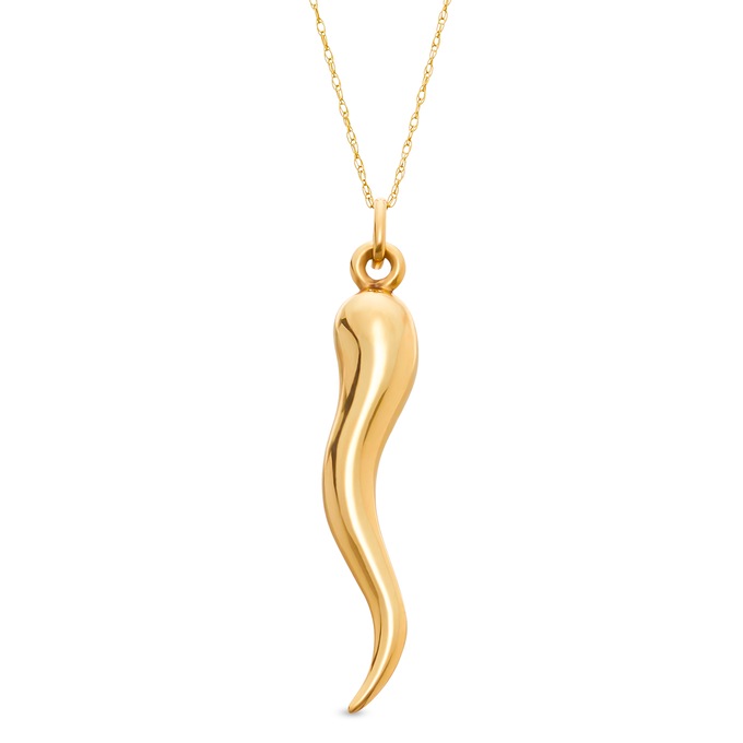 10K Gold Horn Pendant, , large