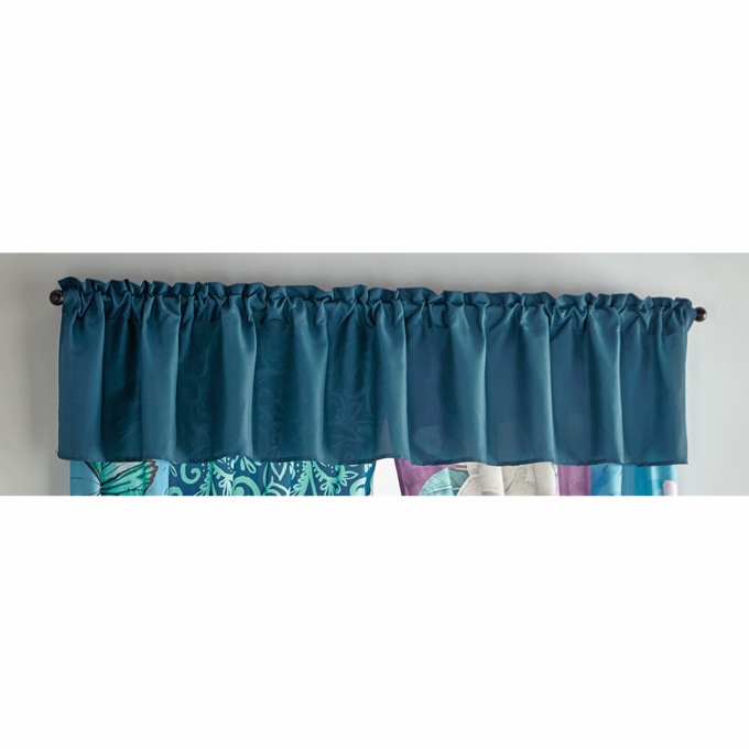 Patchwork Peacock Valance, , large
