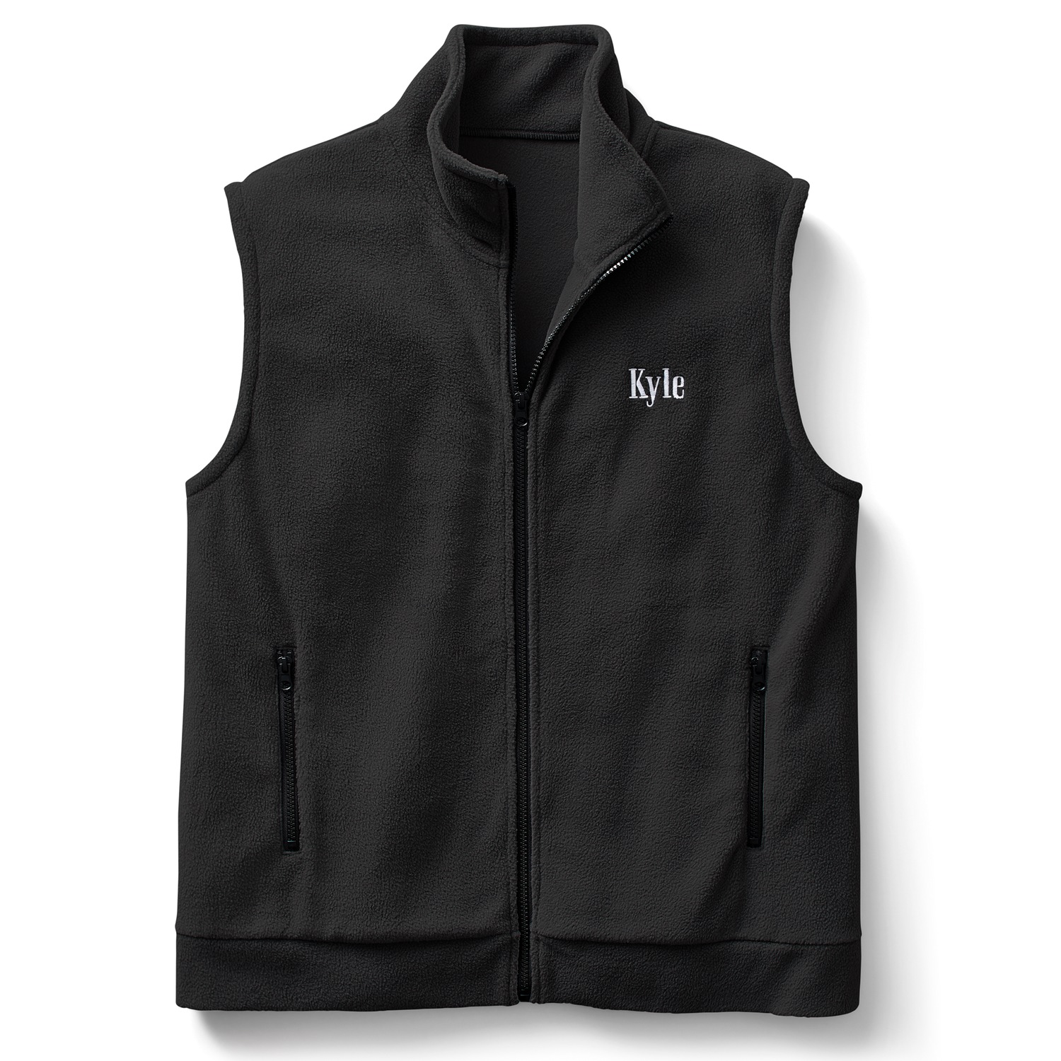Personalized Men's Fleece Vest with Front Zipper and Embroidered