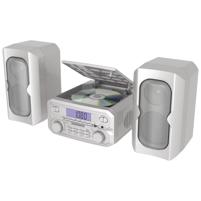 Magnavox 3-Piece CD Shelf System, Silver, large