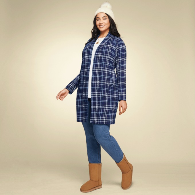 Jodi Plaid Cardigan, , large