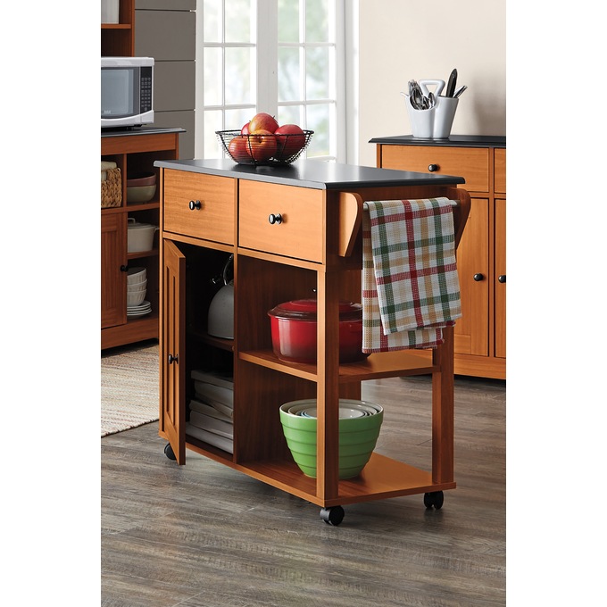 Katie Kitchen Cart with Storage, , large