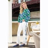 Camellia Full-Sleeve Blouse with Vibrant Watercolor Print, , large