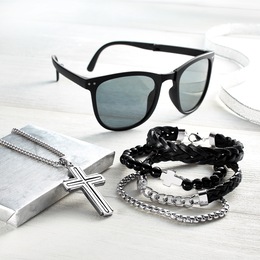 Men&#39;s Pendant, Bracelet &amp; Sunglasses Set, , large