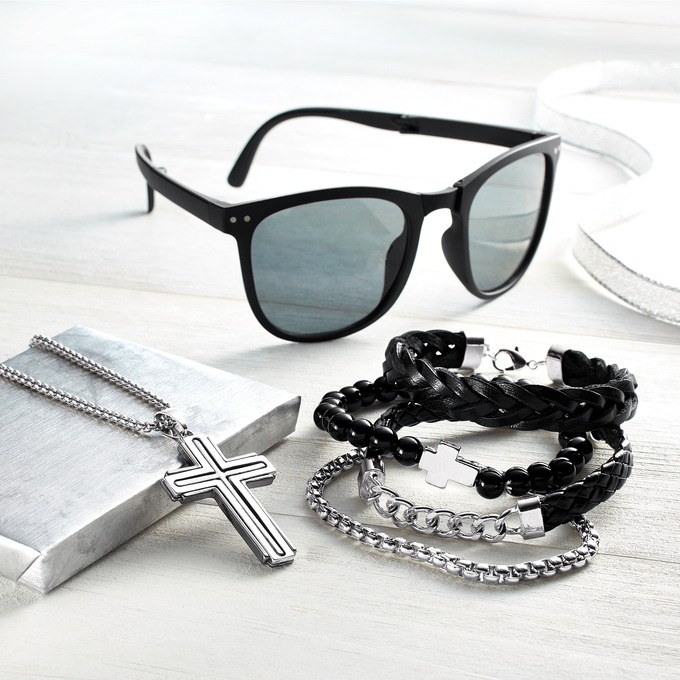 Men's Pendant, Bracelet & Sunglasses Set, , large