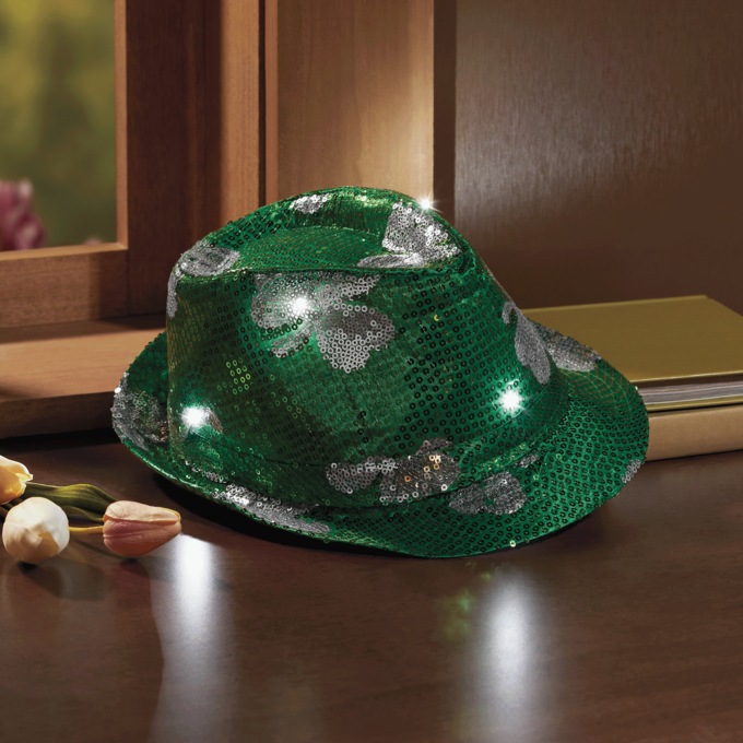 Lighted St. Pat's Hat, , large