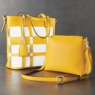 M.C. Handbags 2-Piece Woven Plaid Tote Set, , large