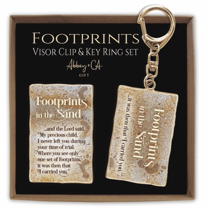 Footprints Visor Clip and Key Ring Set, , large