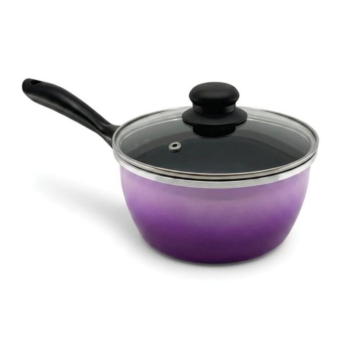 Gradient 10-Piece Aluminum Cookware Set, Purple, large