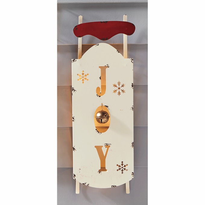 Joy or Noel Lit Sled Porch Sign, , large