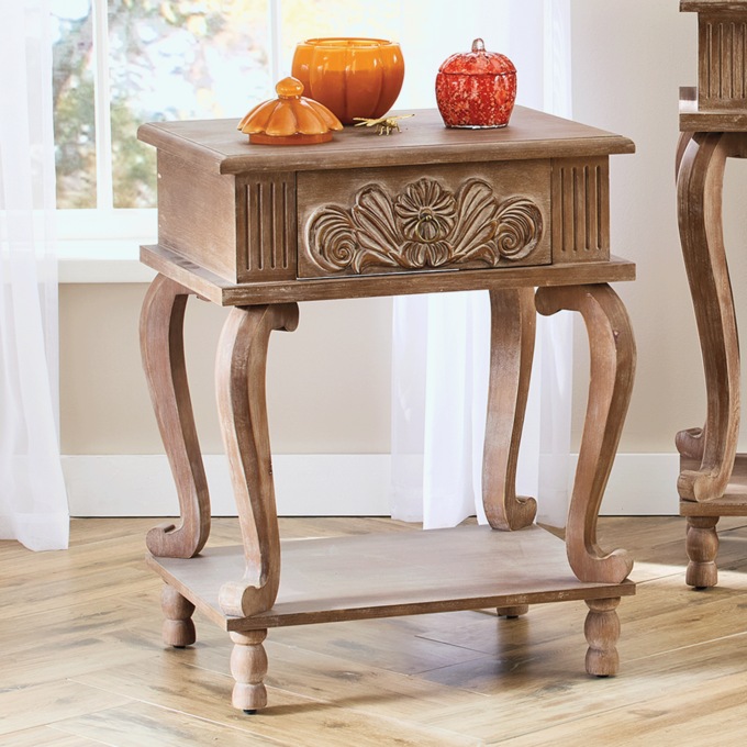 Calliope Carved End Table, , large