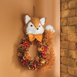 Fox Wood Curl Wall Wreath Hanging, , large