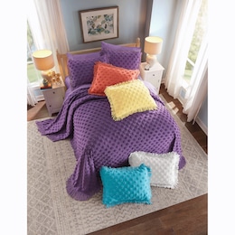 Chenille Dot Bedspread and Sham, , large
