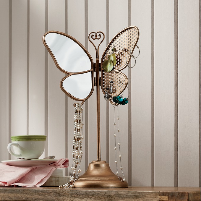 Butterfly Mirror and Earring Holder, , large
