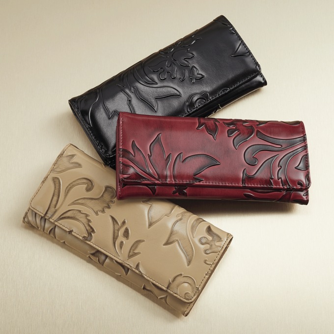 Embossed Leather Wallet, , large