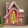 Lit Rustic Wood Winter Village, , large