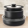 Gotham Steel 18-Piece Detachable Handle Cookware Set, Black, large