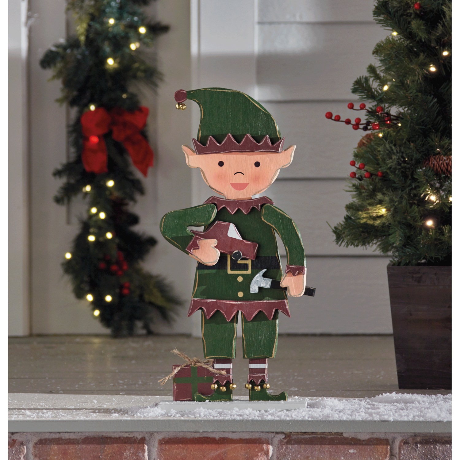 Chunky Wood Christmas Elf | Montgomery Ward
