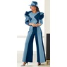 Patchwork Denim Pant Set, , large