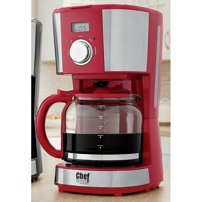 Red 12-Cup Programmable Coffee Maker