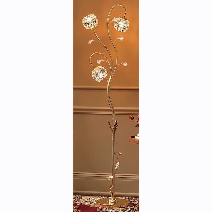 Crystal Flora 3-Globe Floor Lamp, , large