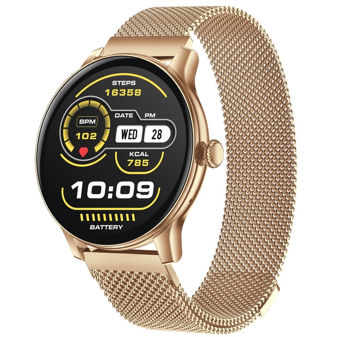 IG Round Smartwatch, Gold, large