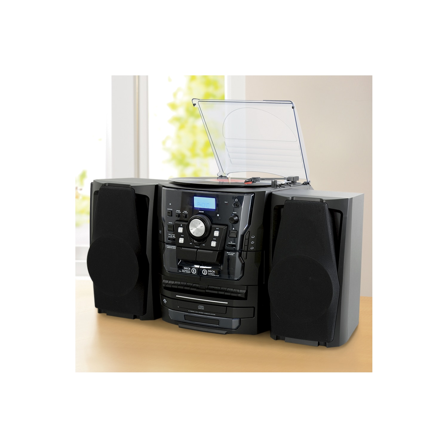 6 In 1 Deluxe Turntable Ipod Mp3 Am Fm Cd Player Cassette Montgomery Ward