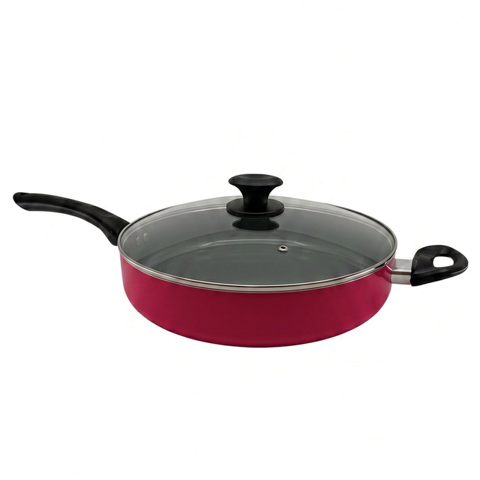 Ginny's 22-Piece Ceramic Cookware Set, Delicious Red, large