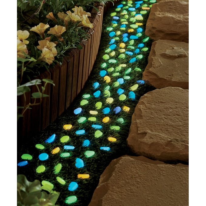 Glow-In-The-Dark Garden Pebbles, Multi, large