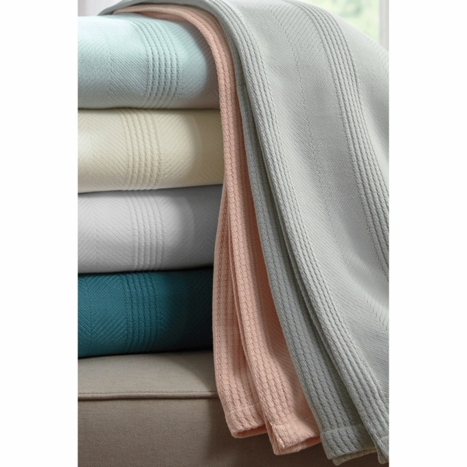 Vellux Textured Blanket, Pink Clay, large