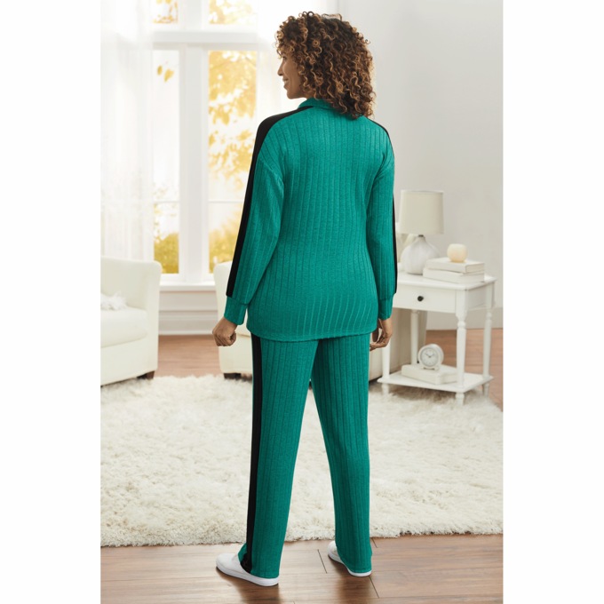 Ribbed-Knit Casual Set, , large
