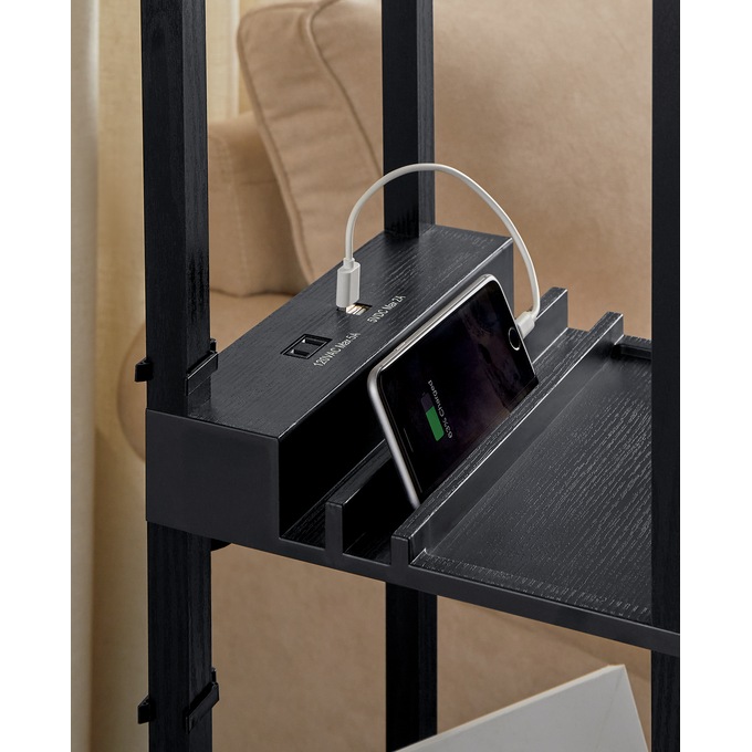 Powered Floor Lamp with Shelves, , large