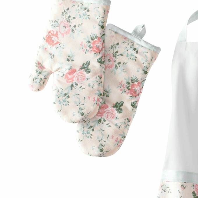 Retro Rose Oven Mitt, , large