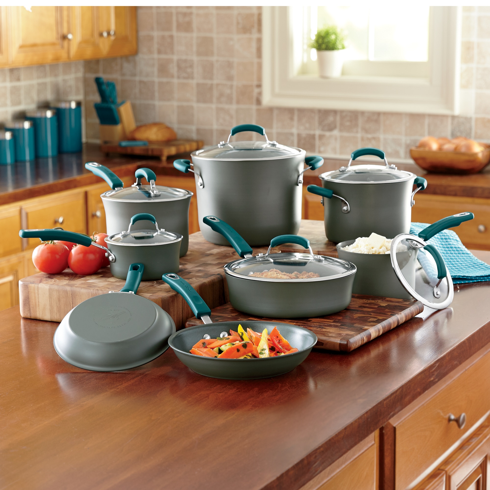 Rachael Ray Dishwasher Safe Hard Anodized Nonstick Cookware Set Montgomery Ward