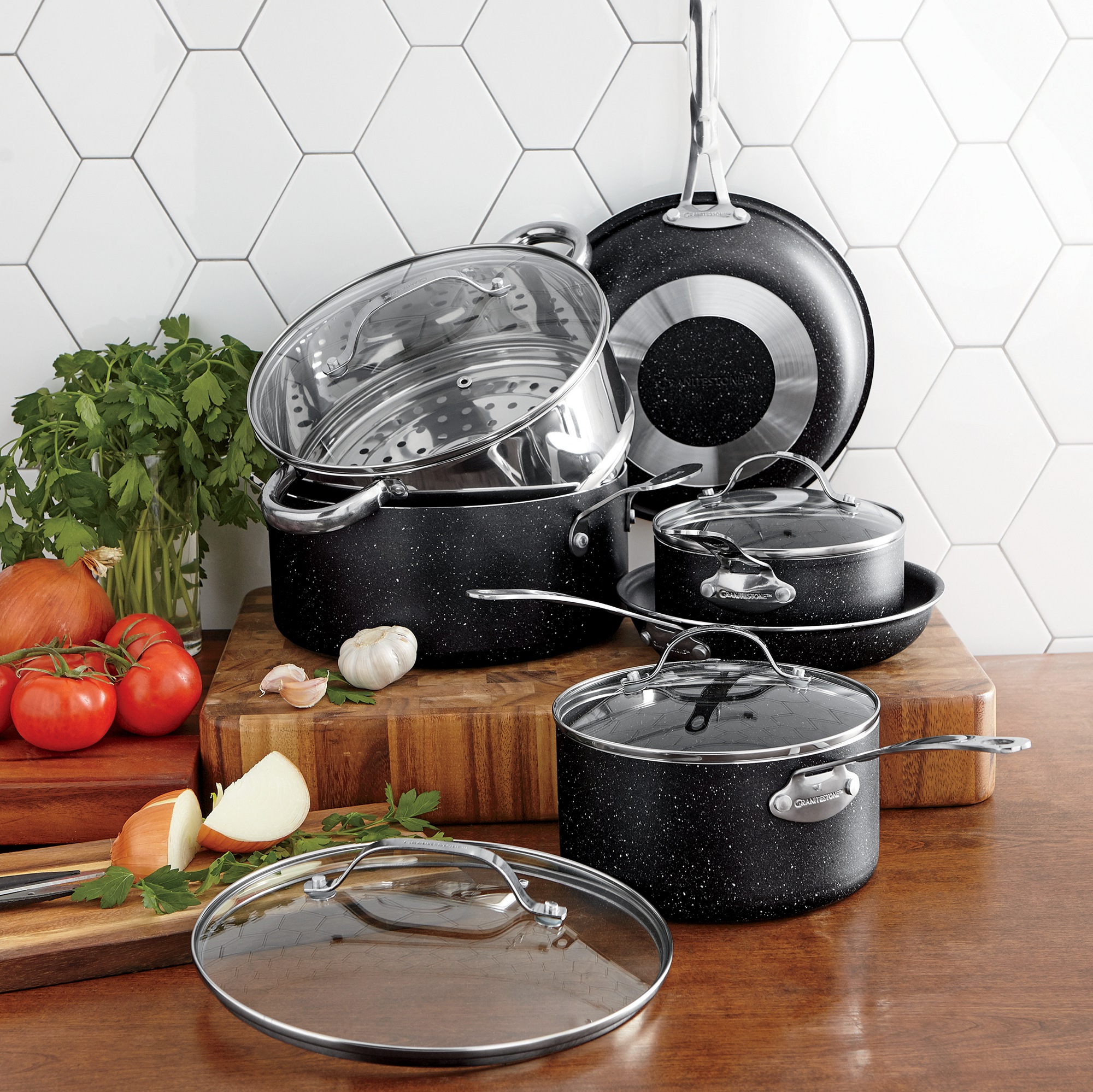 Granitestone Diamond 10Piece Nonstick Cookware Set Montgomery Ward