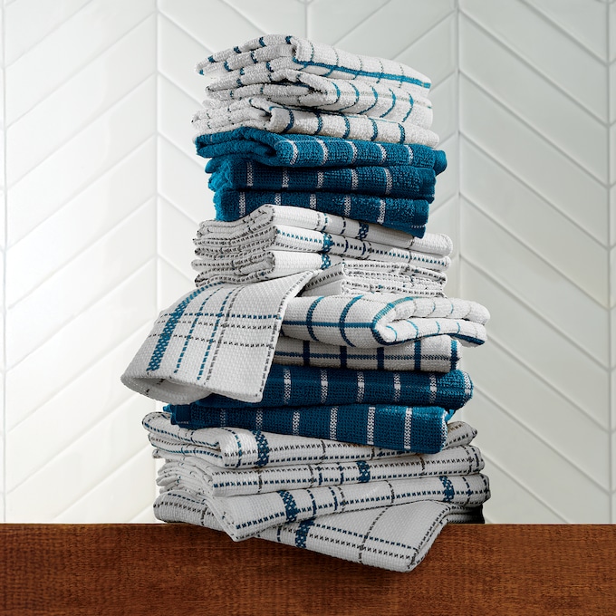 Color Connection 20-Piece Kitchen Towel Set in Absorbent Cotton, , large