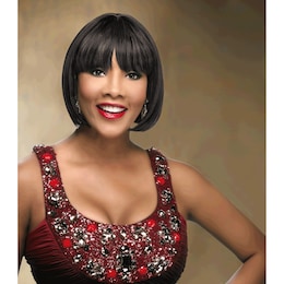 Vivica Fox Human-Hair Bob Wig with Face-Framing Bangs, , large