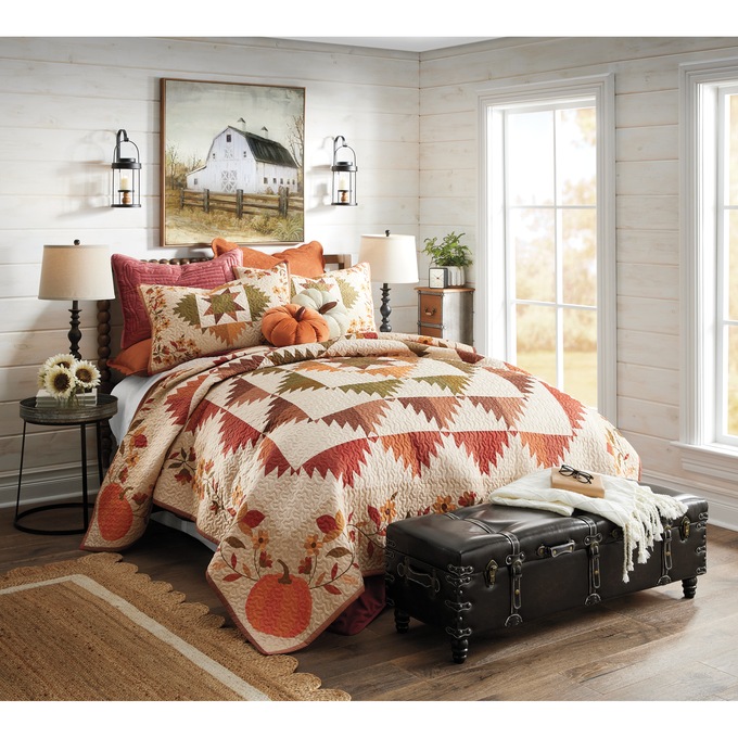 Autumn Splendor Oversized Quilt and Sham, , large