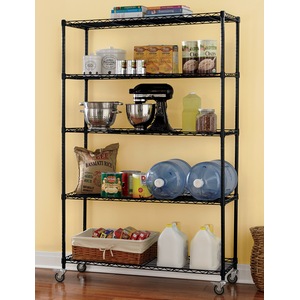 5 Tier Wide Mobile Shelf, , large