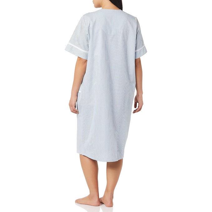 Duster With Embroidered Yoke, French Blue Stripe, large